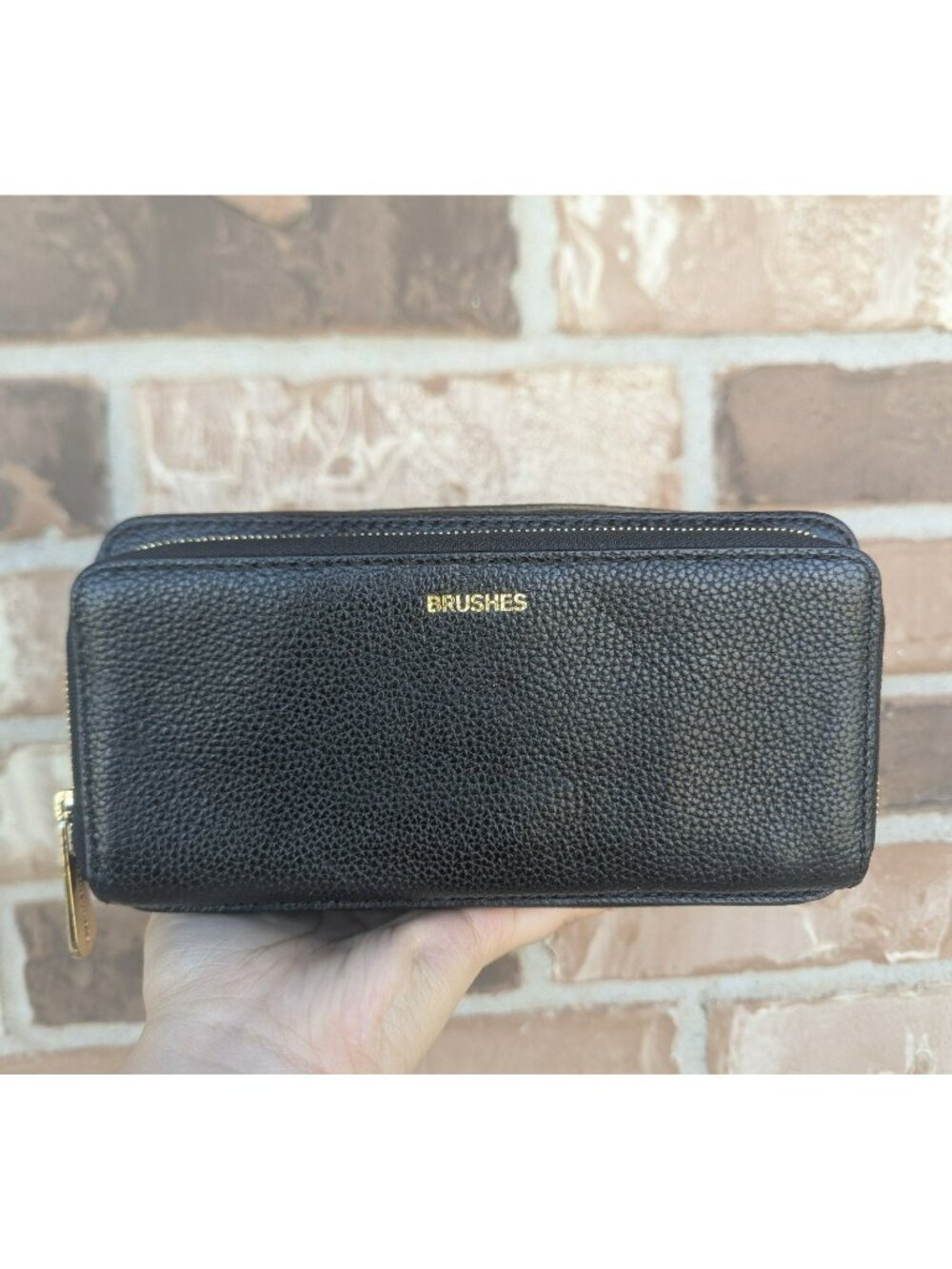 Michael Kors Mercer Large Double Zip Travel Pouch Makeup Bag Black 32H6GM9M3L